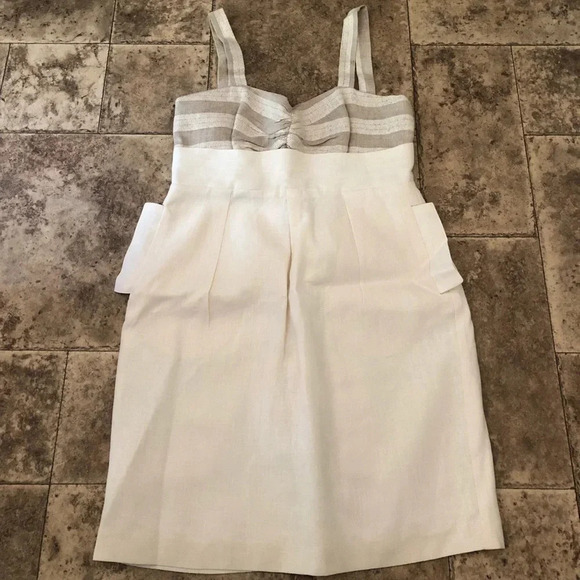 Women's VINTAGE Cooper by Courtney Warren Linen Summer Dress - Sz. 4 - Picture 1 of 4